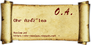Ohr Azálea névjegykártya